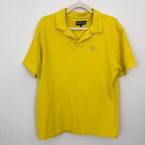 Barbour Mens Polo Shirt Size XL 100% Cotton Pique Summer Preppy Classic Yellow